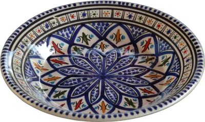 Image de Assiette creuse Bakir bleu - D 24 cm