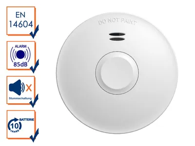 Produktbild von Funk Rauchmelder vernetzbar mit 10 Jahres Batterie, mini, Stummschaltung, Küche