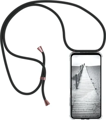 Produktbild von EAZY CASE Handykette kompatibel mit Xiaomi Redmi Note 9T, Handyhülle mit Umhängeband, Handykordel, Schutzhülle Clear, Band in Schwarz