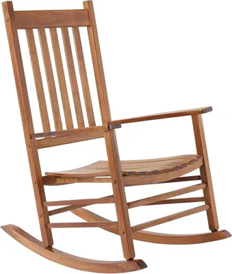 Produktbild von Schaukelstuhl – Wippstuhl für Erwachsene – Holzoptik – Innen & Außen – Wohnzimmer, Schlafzimmer, Balkon & Garten
