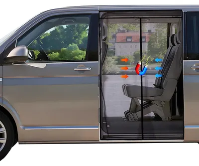 Zdjęcie produktu dla Moskitiera magnetyczna - Zasłona przeciwko owadom - Ochrona przed owadami - Do drzwi przesuwnych - Wysokiej jakości siatka - Pasuje do VW T5/T6 - Moskitiera