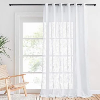 Productafbeelding van Transparante Voile Gordijnen voor Woonkamer en Slaapkamer - 1x200x220cm - Wit