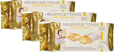 Produktbild von 3x Matilde Vicenzi millefoglie Mini snack crema vaniglia Vanillecreme 125g kekse
