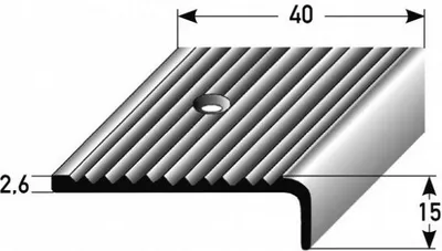 Produktbild von PROVISTON Treppenkantenprofil 40 x 15 x 1000 mm Winkelprofil Aluminium eloxiert