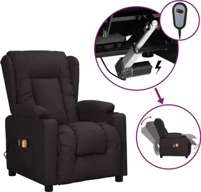 Image de Fauteuil électrique de massage Noir Similicuir