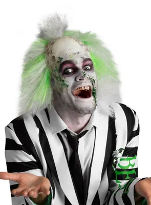 Image de Perruque d'horreur Beetlejuice à moitié chauve
