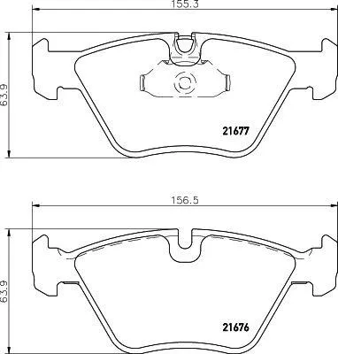 Produktbild von HELLA 8DB 355 007-961 Bremsbeläge Satz Vorne Bremsklötze für BMW 5 Limousine (E39)