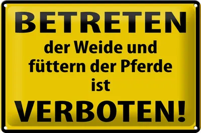 Produktbild von Blechschild Warnung Betreten der Weide verboten, 30x20 cm, Blechschilder Bauernhof Landwirt Tiere Achtung