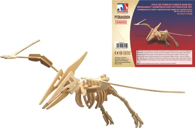 Produktbild von Holz 3D Puzzle Modell Pteranodon Skelett mit 23 Teilen, 26x53x14,8 cm