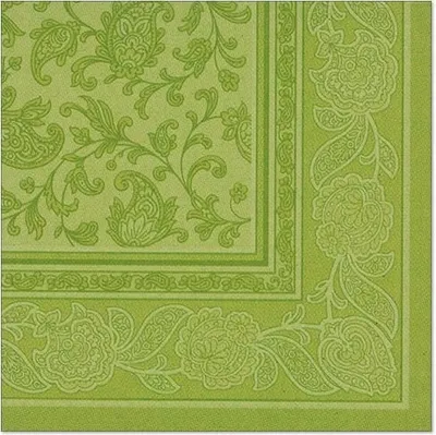 Produktbild von Servietten "ROYAL Collection" 1/4-Falz 40 cm x 40 cm olivgrün "Ornaments"