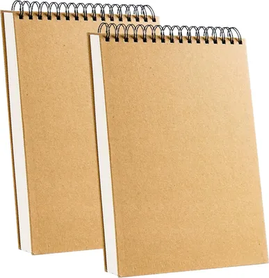 Zdjęcie produktu dla Notesik spiralny A4, gramatura 160 g/m², 120 stron, brązowa okładka, zestaw 2 sztuk, format pionowy