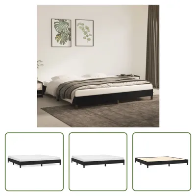 Produktbild von The Living Store Bettgestell Schwarz 200x200 cm Samt