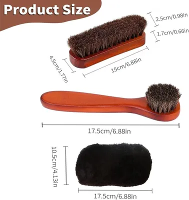 Set von 3 Schuhbürsten aus Pferdehaar für perfekte Schuhpflege und Glanz