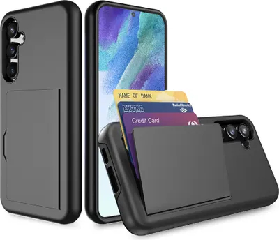 Produktbild von Smartphonica Telefon Fall geeignet für Samsung Galaxy S21 FE starke TPU mit Kartenschlitz - TPU starken Fall mit Kartenschlitz - Schwarz
