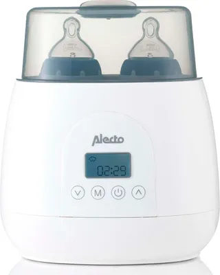 Image de Alecto BW700TWIN - Chauffe-biberon duo numérique rapide pour réchauffer, stériliser et décongeler, blanc