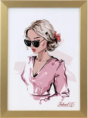 Produktbild von Bilderrahmen Hekla Holzrahmen Posterrahmen Picture Frame Collage Poster Foto Rahmen - Farbe: Gold | Format: 21x29,7 A4