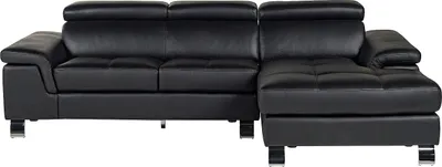Produktbild von Ecksofa Leder - Ecke Rechts - Schwarz - MISHIMA