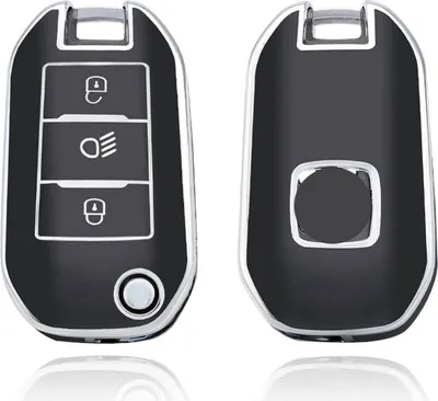 Image de Dutch Shield - Housse en TPU pour clé de voiture Opel - Housse de protection pour clé Cover A3B Noir, Chrome