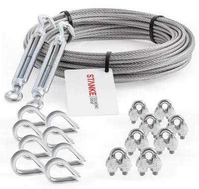 Produktbild von Famanu Verzinktes Stahlkabel Set 5 m mit Spanschraube und Fingerhut