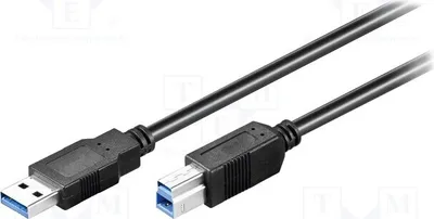 Produktbild von 1x Kabel USB 3.0 1,8m USB A-Stecker,USB B-Stecker  schwarz 93655 USB-Kabel und -Ad