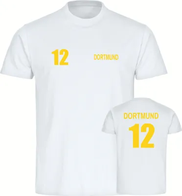 Produktbild von multifanshop Herren T-Shirt - Dortmund - Trikot Nummer 12, weiß, Größe 4XL