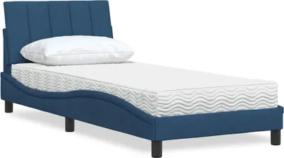 Immagine prodotto di Maison Exclusive - Letto con materasso "Hanko" blu 80x200 cm in tessuto