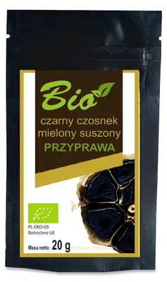 CZARNY CZOSNEK MIELONY SUSZONY BEZGLUTENOWY BIO 20 g - PRZETWORY Z NATURY