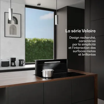 Image de Klarstein Velaire Hotte Aspirante 90 cm - A++ Éco, 906 m³/h, Silencieuse,Tactile, Filtre Charbon & Aluminium, LED, Hotte Cuisine Encastrable Plan de Travail