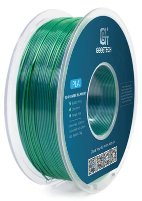 Produktbild von Silk PLA - 3D-Drucker-Filament - Zweifarbig/Bicolor - Durchmesser 1,75 mm - Toleranz ±0,03 mm - Spule 1 kg - Vakuumverpackt - Blau-Grün