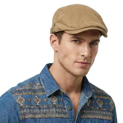 Immagine prodotto di Cappello da uomo in cotone, berretto estivo con visiera, regolabile, color kaki, taglia 55-60 cm