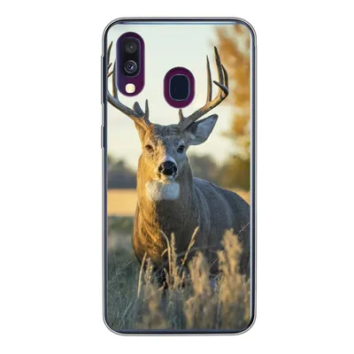 Produktbild von MuchoWow® Handyhülle Schutzhülle Hülle für Samsung Galaxy A40 Hirsche - Gras - Herbst - Geweih - Natur - Tiere Silikon Softcase Handy Hülle - Handy-Tasche