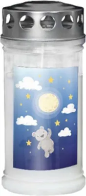 Produktbild von Gedenkkerze klein, Br/Mond mit Silberdeckel, Brenndauer bis zu 4 Tagen