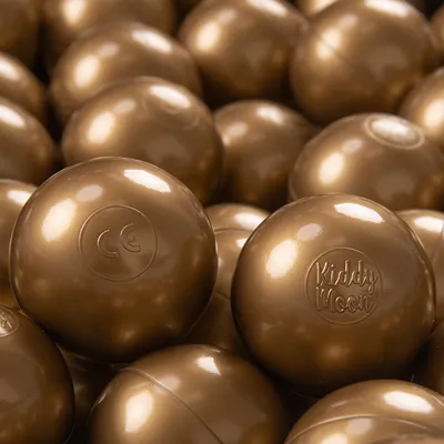 Zdjęcie produktu dla KiddyMoon plastikowe piłeczki 7cm złoty 50 zabawka zestaw kulek