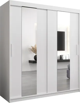 Produktbild von Kleiderschrank, Schiebetürenschrank Schlafzimmer, Schrank mit Spiegel POLE 180 cm