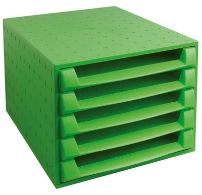 Produktbild von Schubladenbox The Box Open Linicolor 5 Fächer apfelgrün transluzent.
