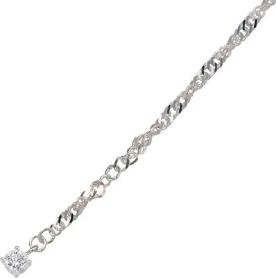 Produktbild von Fußkettchen Fußkette mit Zirkonia 925 Silber 25cm Fußschmuck Damen
