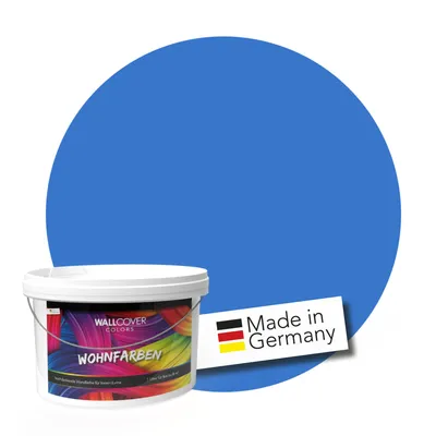 Produktbild von WALLCOVER Wandfarbe Blau Hochdeckend Klasse 1 Matt 2,5L für 20 m²