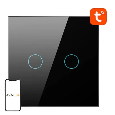 Immagine prodotto di Smart Light Switch WiFi Avatto TS02-EU-B2 2 way (black)