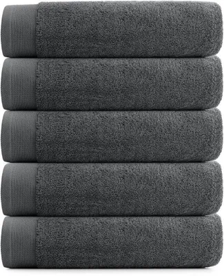 Obrázok produktu pre Unyqoos® RELAKZ Sada dvoch osuškou do kúpeľne, 70 x 140 cm, bavlna, 700 GSM, sivá – extra hustá, mäkká a vysoko savá