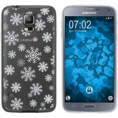 Produktbild von PhoneNatic Case kompatibel mit Samsung Galaxy S5 Neo Silikon-Hülle X Mas Weihnachten Schneeflocken M2