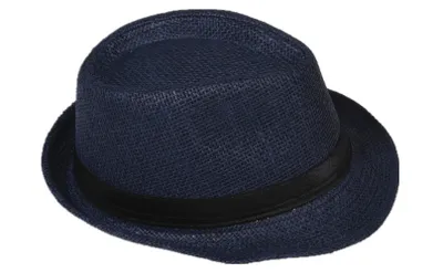 Produktbild von Panama Hut Fedora Strohhut Dunkelblau 54