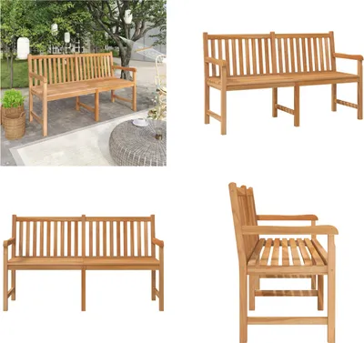 Produktbild von vidaXL Gartenbank 150 cm Massivholz Teak - Gartenbank - Gartenbänke - Terrassenbank - Terrassenbänke