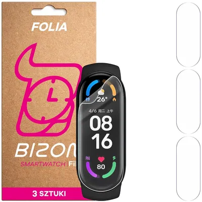 Produktbild von 3x Schutzfolie für den Bildschirm für Xiaomi Mi Band 6, Bizon Watch HydroFlex
