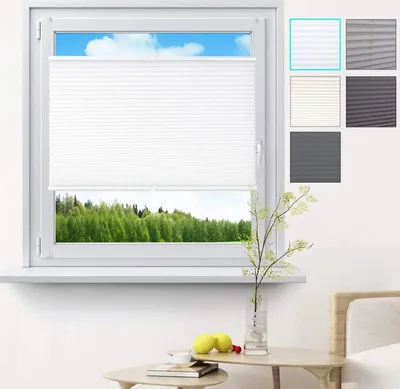 Produktbild von WOLTU Plissee Klemmfix ohne Bohren Easyfix Weiß : 75x100 cm Größe: 75x100 cm