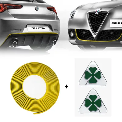 Zdjęcie produktu dla Profil Żółta Naklejka Pełna + Zielony Kwadrat 3D dla Alfa Romeo Giulietta