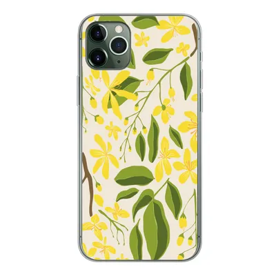 Produktbild von MuchoWow® Handyhülle Schutzhülle Hülle für iPhone 11 Pro Max Blume - Gelb - Muster Silikon Softcase Handy Hülle - Schutz