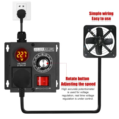 Zdjęcie produktu dla AC220V 5000W Bezstopniowy regulator napięcia Przenośny zmienny jednofazowy regulator napięcia Regulator temperatury prędkości światła