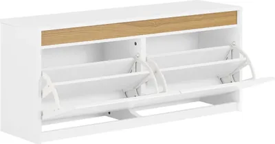Immagine prodotto di Panca per scarpe FSR171-W - Scarpiera con sedile - Panca portaoggetti - Dimensioni 104×47×30 cm - Bianco