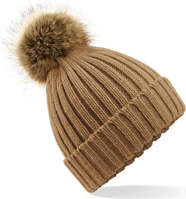 Zdjęcie produktu dla Beechfield Faux Fur Pop Pom Chunky Beanie