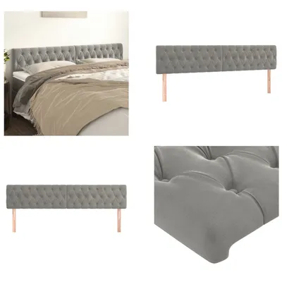 Image de vidaXL Têtes de lit 2 pcs. Gris clair 90x7x78/88 cm velours